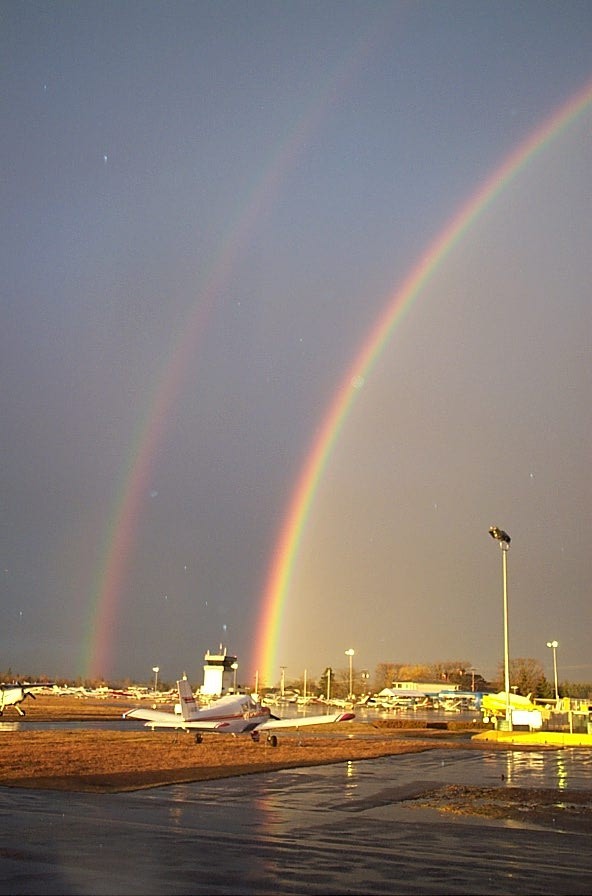 Rainbow at Langley Airport, Langley Flying School.